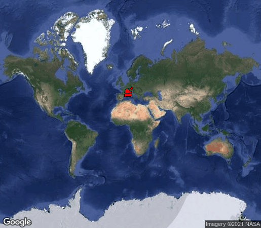 location on map of Earth